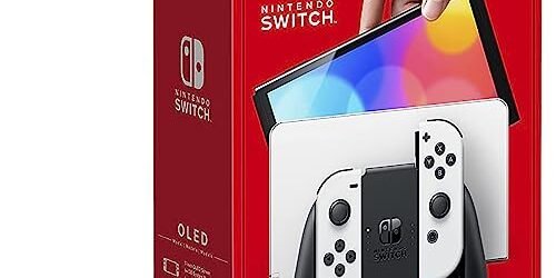 Nintendo Switch (OLED model) with White Joy-Con